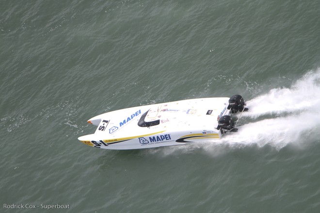 Mapei racing to win Super Stock Cat Outboard in the inaugural Space Coast Grand Prix.  © Rodrick Cox